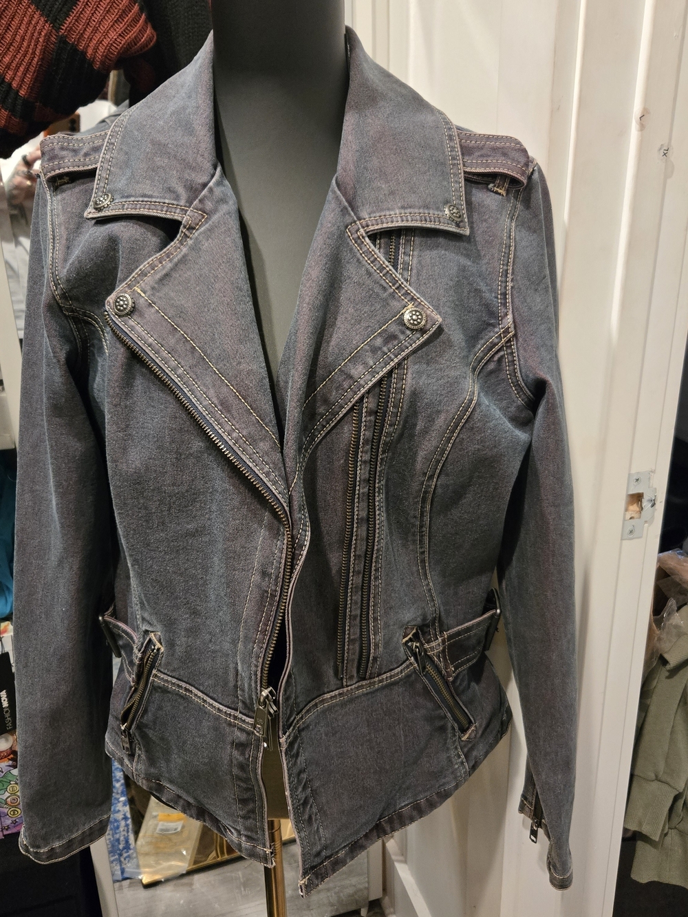 Harley-Davidson Washed Blue With Purple Hue Denim Moto Jacket